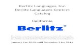 Berlitz Languages, Inc. Berlitz Languages Centers Catalog California · Berlitz continues to revolutionize language training around the world. Berlitz is also an industry leader in