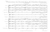 Score Concertino for French Horn & Chamber OrchestraDouble Bass J œ J œ J œ ‰ ‰ ‰ J œ J œ J œ ‰ ‰ q. = 100œœœœœœ œœœœœœ œœœœœœ ∑ ∑ ∑ œœœœœœ