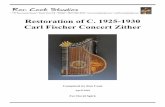 Restoration of C. 1925-1930 Carl Fischer Concert Zither...Carl Fischer was not an instrument manufacturer, but a reseller. I found no maker marks inside this beautiful harp-like zither,