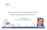 The Importance of Refractive Index When using Laser Diffraction · 2011. 10. 19. · Refractive Index Refractive Index is defined by two components – Real and Imaginary RI = n +