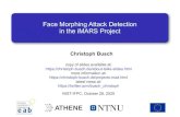 Face Morphing Attack Detection in the iMARS Project · 2020. 11. 13. · •Morphing may require manual interaction (not desired) 19 result = f (dataset-training, dataset-testing,