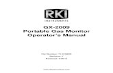 GX-2009 Portable Gas Monitor Operator’s Manual€¦ · GX-2009 personal four-gas monitor detects the presence of combustible gas, oxygen (O2), carbon monoxide (CO), and hydrogen
