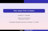 Andres E. Caicedo´€¦ · Andres E. Caicedo ´ Department of ... Caicedo Very large numbers. Introduction Regressive Ramsey numbers Goodstein’s function Introduction I would like