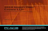 2018 Inspection Crowe LLP - Default1 | Crowe LLP, PCAOB Release No. 104-2020-013, August 5, 2020 Executive Summary Our 2018 inspection report on Crowe LLP provides information on our
