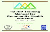 TB HIV Training Manual for Community Health Workers · 2020. 6. 4. · information about tuberculosis (TB) and TB/HIV co-infection, including management of the two diseases, to understand