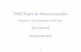 PhD Topics in MacroeconomicsHopenhayn/Rogerson (1993) overview • Background: large labor market ﬂows at individual ﬁrm level (job creation and job destruction) • What are the