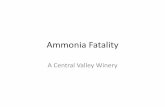 Ammonia Fatality - Ammonia Safety · • An uncontrolled anhydrous ammonia release can cause death or serious injury. . A possible interpretation • 5192 (q)(1) exception does not
