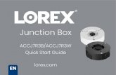 Junction Box - Lorex...Contenu de l’emballage Boîte de jonction Joint en caoutchouc** Bouchon en caoutchouc** Câble protecteur** Clé Allen** 1 *Ces éléments sont inclus à l’intérieur