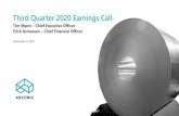 Third Quarter 2020 Earnings Call - Arconic...This presentation contains statements that relate to future events and expectations and, as such, constitute forward -looking sta tements