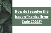 How do i resolve the issue of konica Error Code C0202?