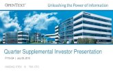 Quarter Supplemental Investor Presentation · 2020. 2. 24. · U.S. Department of State, Haya Real Estate SI and ASR Verzekeringen NV • OpenText CEO resumes full involvement in