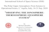 OBSERVING THE IONOSPHERE- THERMOSPHERE-MESOPHERE … · 2019. 11. 21. · Michael Mendillo Professor of Astronomy Boston University [mendillo@bu.edu] MAKING THE IONOSPHERE --- OBSERVING
