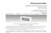Panasonic North America | Technologies that Move Us...Bathroom Type Baño completo tipo Panasonic Operating Instructions Manual de instrucciones Ventilating Fan Extractor de aire Model
