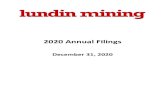 2020 Annual Filings - Lundin Mining · 2021. 2. 19. · Lundin Mining Corporation (“Lundin Mining” or the “Company”) is a diversified Canadian base metals mining company with