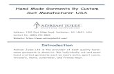 Hand Made Garments By Custom Suit Manufacturer – Adrian Jules Ltd