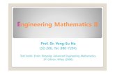 Engineering Mathematics II · 2018. 1. 30. · sin5 5 1 sin3 3 1 sin 4: π 푸리에급수 1 1 1 1 1 1 π 4 π ⎟ ⎞ ⎜ ⎛ ⎟ ⎞ ⎜ ⎛ k f k 3 5 4 2 π 3 5 ⇒ − + −+