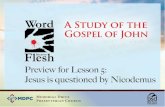 Preview for Lesson 5: Jesus is questioned by Nicodemus… · Jesus is questioned by Nicodemus. John 3:3 I tell you the truth, no one can see the kingdom of God unless he is born again.