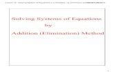 Solving Systems of Equations Addition (Elimination) Method...2019/07/30  · Lesson 14 Solving System of Equations in 2 Variables by elimination (addition) method 1 October 13, 2014