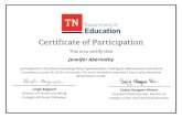 This is to certify that - TN.gov...2018/06/18  · This is to certify that Jennifer Abernathy participated in the School Counseling Policy Implementation Training for Administrators