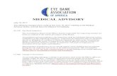 MEDICAL ADVISORY - Eye Bank Association of Americarestoresight.org/wp-content/uploads/2017/07/MEDICAL... · 2017. 8. 8. · MEDICAL ADVISORY. July 18, 2017 . The following changes