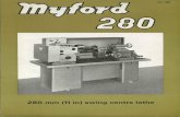 Myford 280 plaquette - Internet Archive 280... · 2018. 3. 21. · Leadscrew Screwcutting — Metric — 26 pitches Feeds — Metric — 32 feeds. Sliding Surfacing Nett weight OPTIONAL