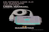 Hi-Speed USB 2.0 to SAtA/ide AdApter USer mAnUAl · 2019. 9. 8. · Thank you for purchasing the MANHATTAN® Hi-Speed USB 2.0 to SATA/IDE Adapter, Model 179195. This convenient device