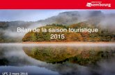Bilan de la saison touristique 2015 - gouvernement · 2021. 2. 3. · Loisirs MICE Tourisme d'affaires traditionnel Variation des nuitées, hôtellerie, ... Les volumes de pre-2005