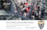 Active Directory Security Best Practices · 2019. 9. 3. · Tier 0 admin manages the identity store (Active Directory database). He can define group membership of Tier 0, Tier 1 (and
