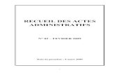 RECUEIL DES ACTES ADMINISTRATIFS · RECUEIL DES ACTES ADMINISTRATIFS N° 02 – FEVRIER 2009 Date de parution : 9 mars 2009 1