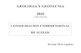 CONSOLIDACION UNIDIMENSIONAL DE SUELOS · 2020. 11. 21. · TEORIA DE LA CONSOLIDACION Estadisipacióndepresiónintersticialdebidaalflujo de agua hacia el exterior se denomina CONSOLIDACION,