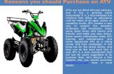 Reasons you should Purchase an ATV