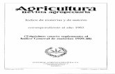 Agricultura revista agropecuaria, ISSN: 0002-1334 · 2007. 7. 30. · ^4,^^ícultur^a Rev^ si^a, a^ropecuaria Indice de materias y de autores correspondiente al año 1982 (Trigésimo