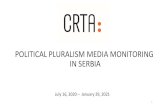 POLITICAL PLURALISM MEDIA MONITORING IN SERBIA · 2021. 3. 13. · Aleksandar Vucic was every second political actor in central news 7 Percentage of total representation of top 5
