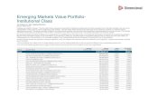 Emerging Markets Value Portfolio- Institutional Class · This fund operates as a feeder fund in a master-feeder structure and the holdings listed below are the investment holdings