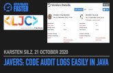 JaVers Code Audit Logs Easily in Java PDF · 2020. 10. 21. · FRONT-END JAVA BACK-END SHOW ONE VERSION SHOW ALL VERSIONS COMPARE 2 VERSIONS Reuses UI, version information New UI,