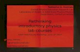 Rethinking introductory physics lab courses - AAPT · 2017. 6. 22. · U and Holm-Bonferroni corrected p