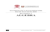 REVISION 2 ALGEBRA55 sekolah bukit sion - igcse math revision mathematics (extended) 0580 igcse may/june 2020 revision 2 algebra