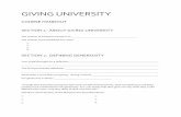 GU Course Handout - Giving University · 2020. 4. 8. · Line 1e. Shows how much of their funding comes from government grants Divide line 1e by 1h > .8 1 point > .6 2 points