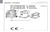 POWER LINE POWER TOOL - Wirbel · 2019. 6. 5. · Elektrische Eigenschaften ES Capacidad de aspiración Caudal de aire N° Matrícola Características eléctricas PT Capacidade de