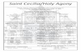 Saint Cecilia/Holy Agony · 2020. 8. 30. · ST. CECILIA / HOLY AGONY NEW YORK, NY August 19, 2018, $3,744.41Offertory for the same Sunday, 2017:$4,497.72Thank you RELIGIOUS EDUCATION