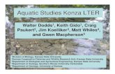 Walter Dodds , Keith Gido , Craig Paukert2, Jim Koelliker3 ... Stream Studies.pdf– LINXII, Gido NSF, EPA Star Thresholds, NSF EPSCoR Kansas Ecological Forecasting, KDOT, STREON experimental