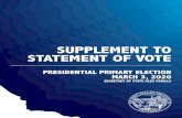 SUPPLEMENT TO STATEMENT OF VOTE · 2020. 7. 17. · Preface The Supplement to the Statement of Vote provides detailed information on how votes were cast within each county for the