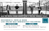JOIN THE HAVEN STRING QUARTET VIRTUAL CONCERT ......William Grant Still Lyric Quartette Join Rhiannon Giddens At The Purchasers' Option Sponsored by Gateway Community College and the