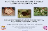PAN AFRICAN GRAIN LEGUME & WORLD COWPEA ...gl2016conf.iita.org/wp-content/uploads/2016/03/Improving...F1 F2 Crossed Crossed Selfed Selfed F2 Screen for aphids resistance segregation