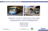 Heavy Duty Vehicle In-Use Emission Performance...– with CRT TRANSIT BUS EMISSION EVALUATION Basic Vehicles “Speciality Vehicles” Newest CNG technology - Euro 1, Euro 2, Euro