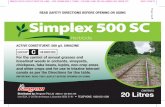 s Simplex 500 SC - Nuturfnuturf.com.au/.../09/Simplex-500-SC-20L-LabelLeaflet.pdf · 2015. 9. 9. · Lupins – post-emergent Top up application following the pre-emergent application