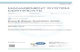 MANAGEMENT SYSTEM CERTIFICATE - Kraus & Naimer · 2020. 12. 7. · THE MANUFACTURE OF LOW VOLTAGE SWITCH GEAR Original Approval Date: 24 August 1992 Subject to the continued satisfactory