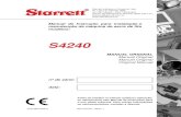 S4240-indice - Starrett REV.NOVA - DEZ/11 3 S4240 - 220/380V - POR 2. GARANTIA Starrett Indústria e Comércio Ltda. Av. Laroy S. Starrett, 1880 Itu - SP - Brazil – CEP 13306-900