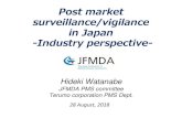 Post market surveillance/vigilance in Japan -Industry …Post market surveillance/vigilance in Japan-Industry perspective-Hideki Watanabe JFMDA PMS committee Terumo corporation PMS