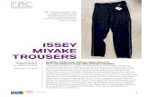 Issey Miyake Trousers - Ryerson University · 2021. 3. 16. · Miyake Design Studio’s research equally divides focus between techniques derived from current technical advances and